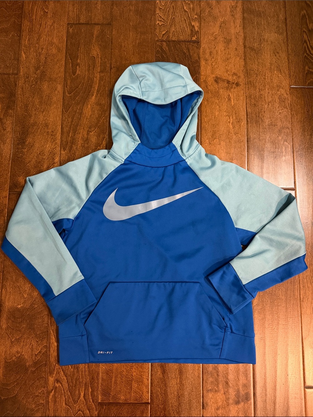 Boys Nike Blue & Light Blue Performance DRI-FIT Pullover Hoodie